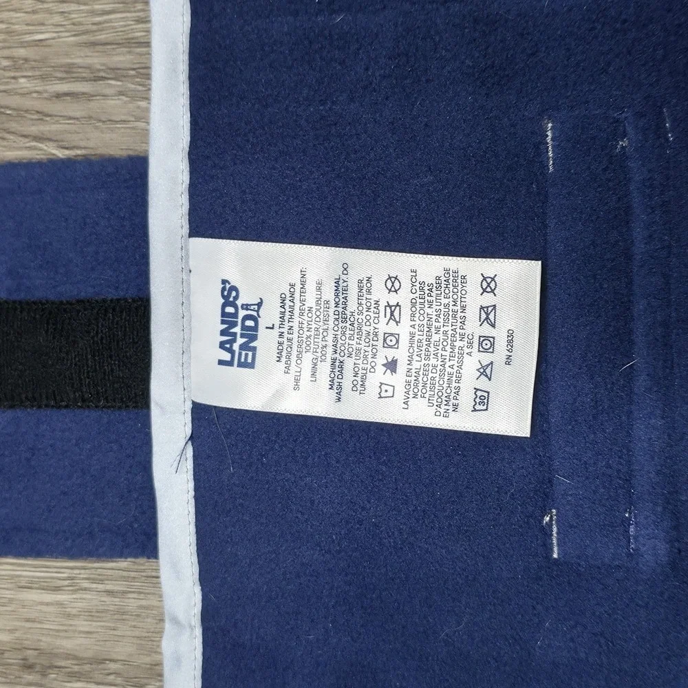 Land's End Dog Solid Squall Jacket - LARGE - Grey With Blue Liner - Adjustable